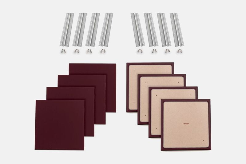ProSoCoustic WAVERoom Pro Small Panel Booster Kit Includes 8 WAVEPro Small Panels 24x24" 8 Sets of 18" Z-Clips Diamond Knit Maroon