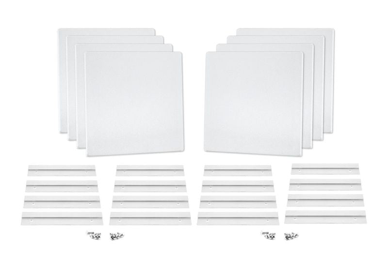 ProSoCoustic WAVERoom Pro Mini 8 Kit Includes 8 WAVEPro Mini Panels 12x12" 8 Sets of 8" Z-Clips Diamond Knit White