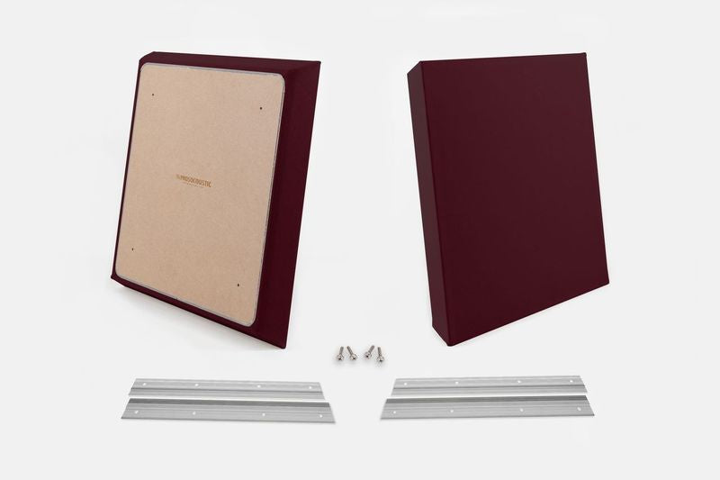 ProSoCoustic WAVERoom Pro Small Panel Pair Includes 2 WAVEPro Small Panels 24x24" 2 Sets of 18" Z-Clips Diamond Knit Maroon