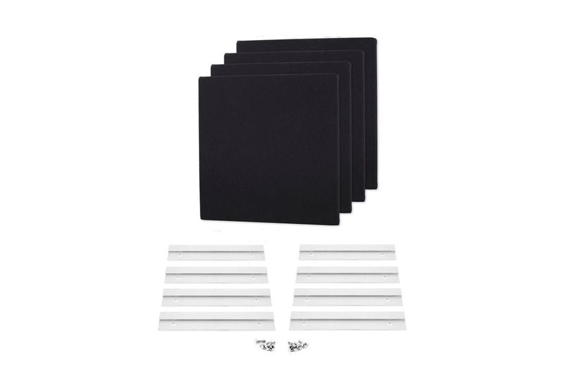 ProSoCoustic WAVERoom Pro Mini 4 Kit Includes 4 WAVEPro Mini Panels 12x12" 4 Sets of 8" Z-Clips Diamond Knit Black