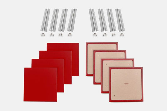 ProSoCoustic WAVERoom Pro Small Panel Booster Kit Includes 8 WAVEPro Small Panels 24x24" 8 Sets of 18" Z-Clips Diamond Knit Red