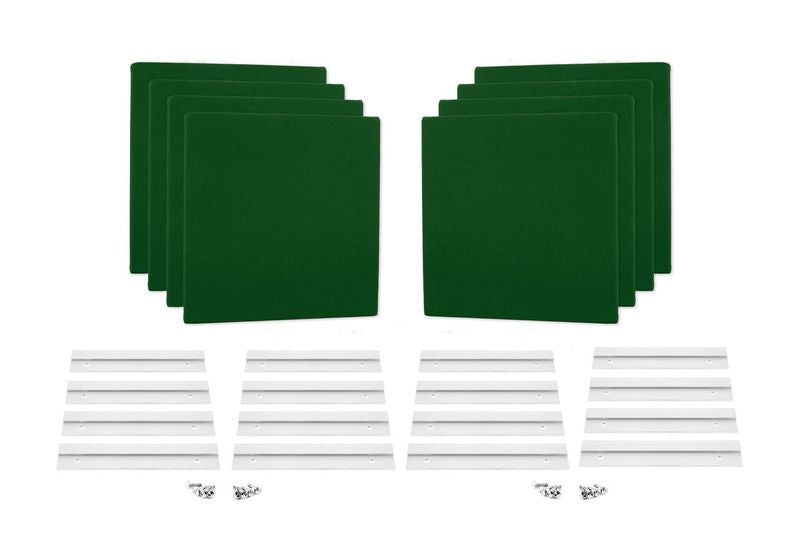 ProSoCoustic WAVERoom Pro Mini 8 Kit Includes 8 WAVEPro Mini Panels 12x12" 8 Sets of 8" Z-Clips Diamond Knit Kelly