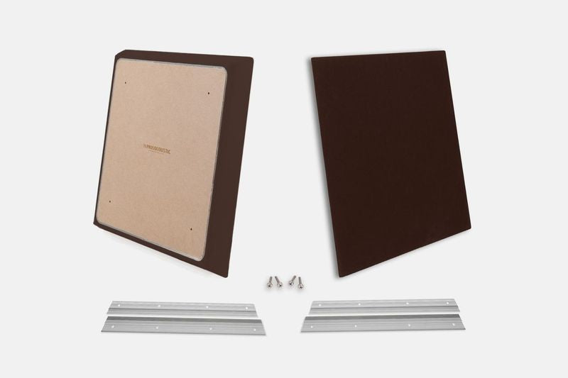ProSoCoustic WAVERoom Pro Small Panel Pair Includes 2 WAVEPro Small Panels 24x24" 2 Sets of 18" Z-Clips Diamond Knit Brown