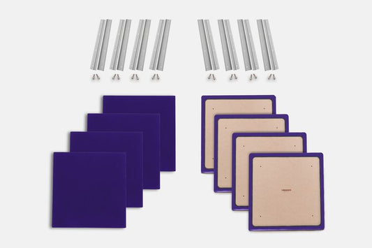 ProSoCoustic WAVERoom Pro Small Panel Booster Kit Includes 8 WAVEPro Small Panels 24x24" 8 Sets of 18" Z-Clips Diamond Knit Purple