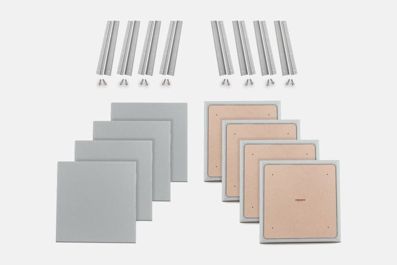 ProSoCoustic WAVERoom Pro Small Panel Booster Kit Includes 8 WAVEPro Small Panels 24x24" 8 Sets of 18" Z-Clips Diamond Knit Gray