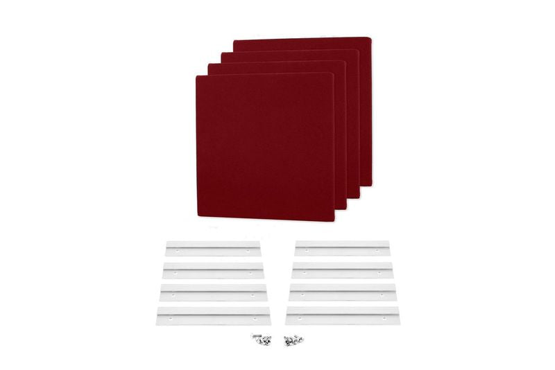 ProSoCoustic WAVERoom Pro Mini 4 Kit Includes 4 WAVEPro Mini Panels 12x12" 4 Sets of 8" Z-Clips Diamond Knit Cardinal
