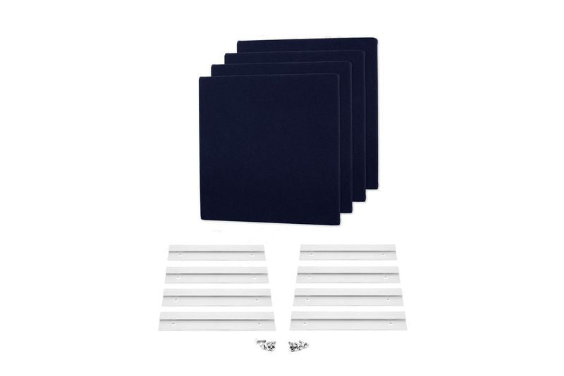 ProSoCoustic WAVERoom Pro Mini 4 Kit Includes 4 WAVEPro Mini Panels 12x12" 4 Sets of 8" Z-Clips Diamond Knit Navy
