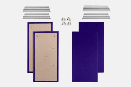ProSoCoustic WAVERoom Pro Big Panel Booster Kit Includes 4 WAVEPro Big Panels 24x48" 4 Sets of 18" Z-Clips Scuba Purple